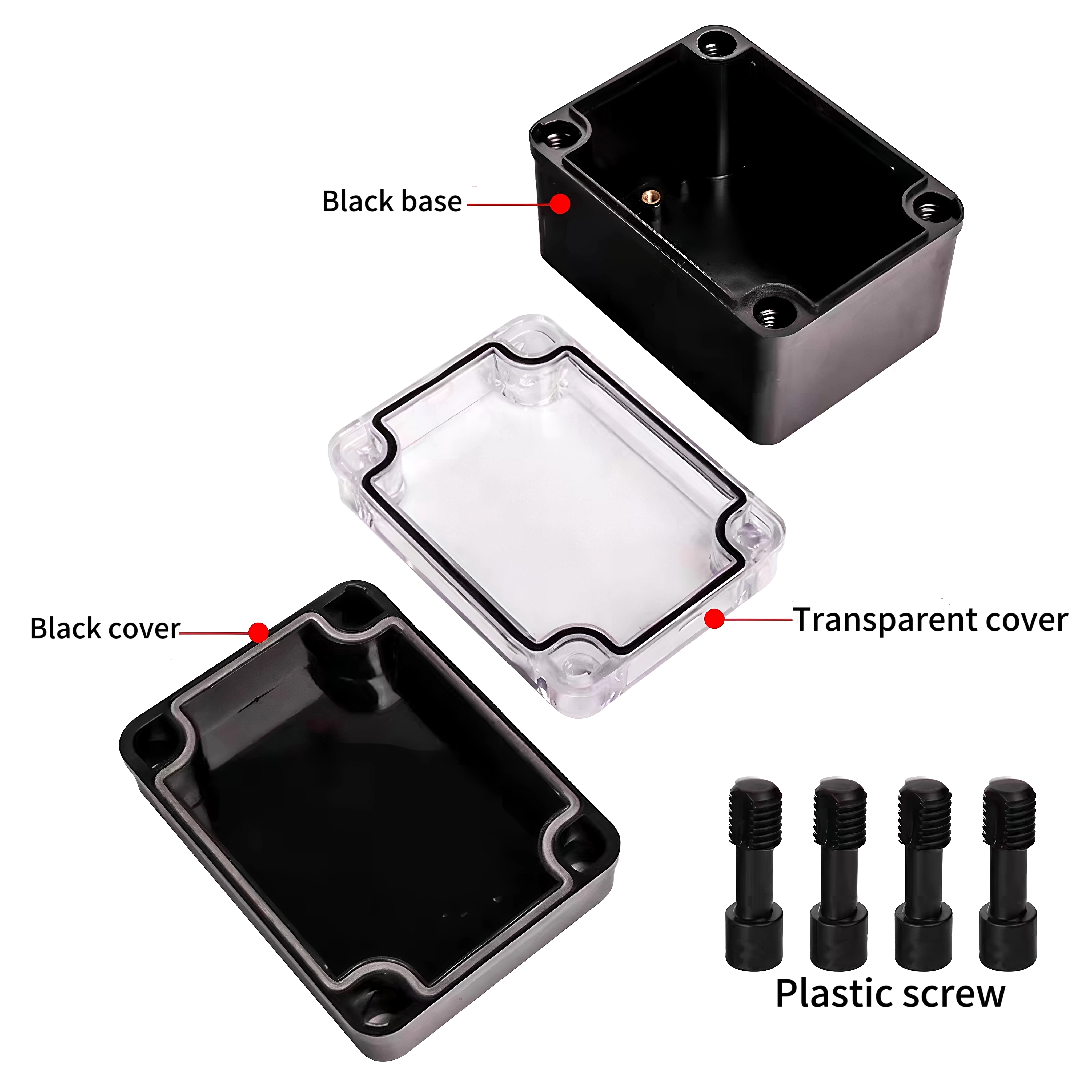 Waterproof Electrical Junction Plastic Box ABS AG Series with Black