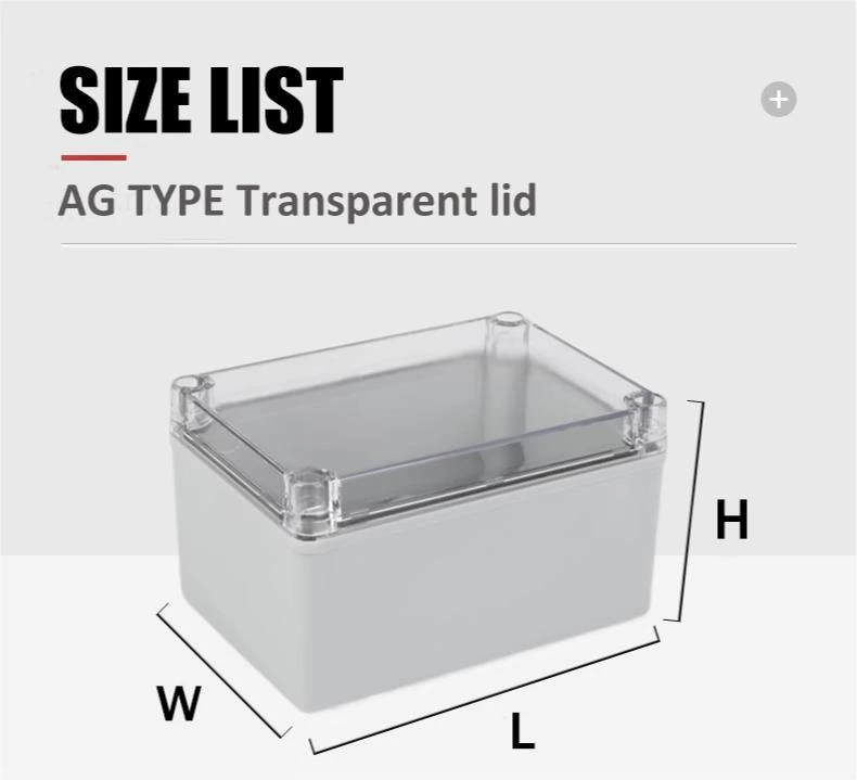 Waterproof Electrical Junction Plastic Box AG Series With Transparent Lid