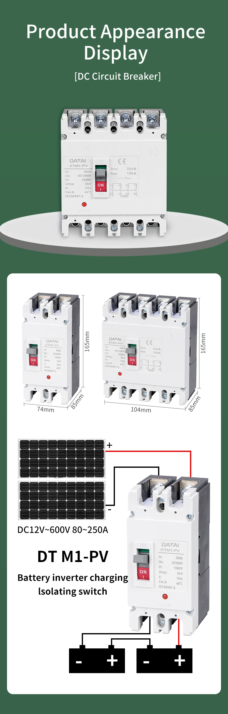 DTM1-250 2P DC MCCB