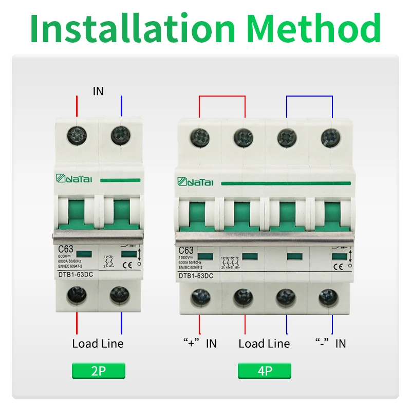 DTB1-63 2P DC MCB（Mini circuit breaker)