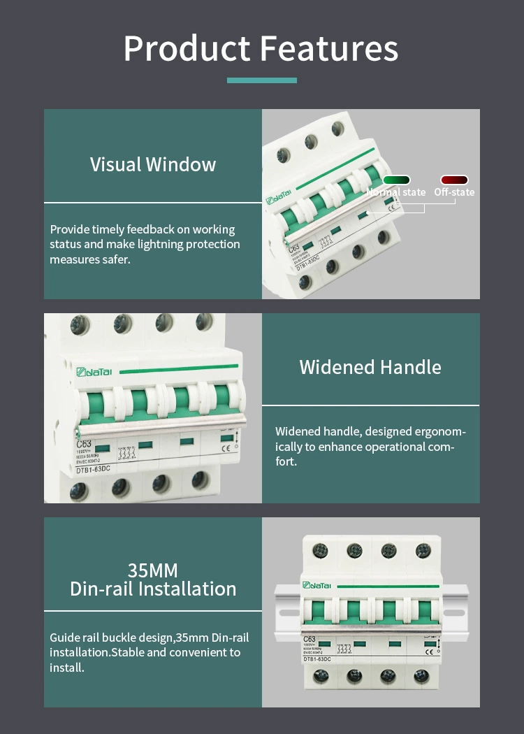 DTB1-63 4P DC MCB（Mini circuit breaker)