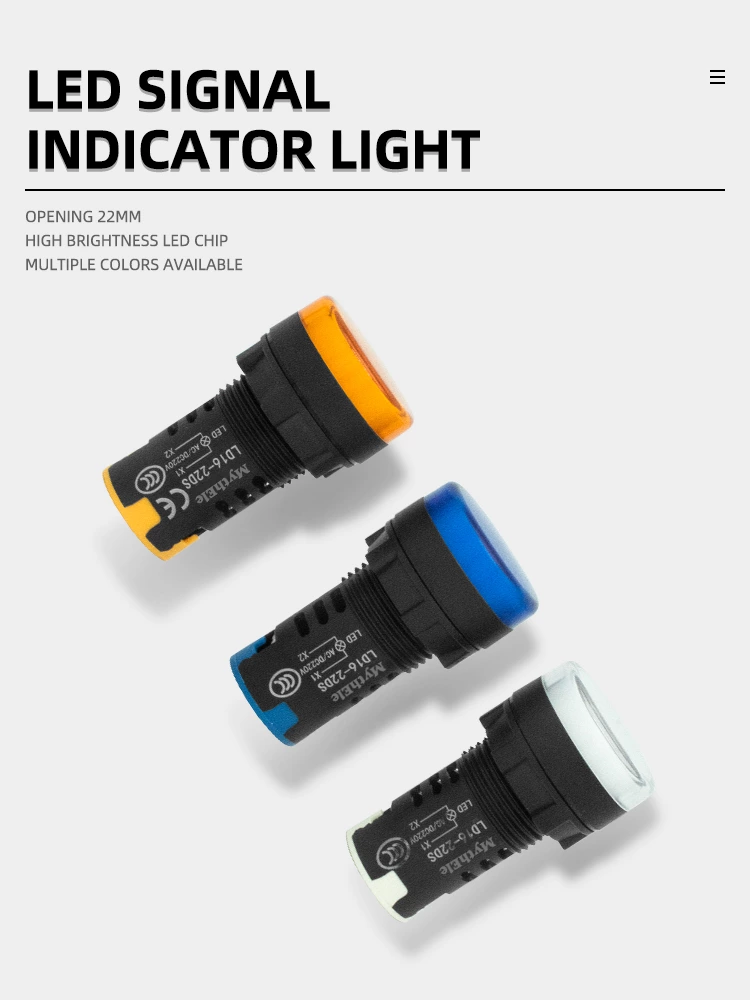 LED light AD16-22DS high brightness indicator and Push-button switch control start stop self-reset XB2-BA31/42/BD33/21 emergency stop knob Flat knob