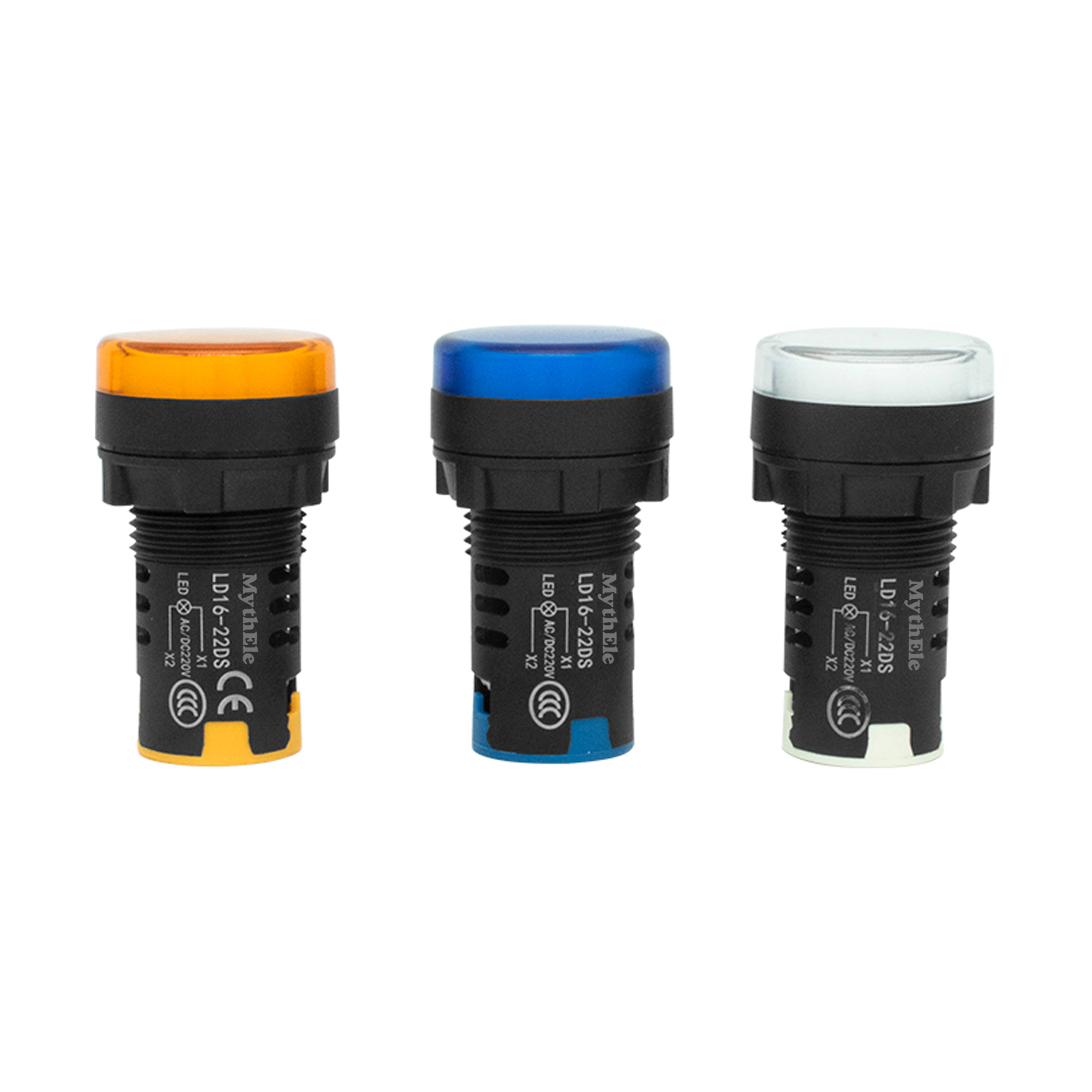 LED light AD16-22DS high brightness indicator and Push-button switch control start stop self-reset XB2-BA31/42/BD33/21 emergency stop knob Flat knob