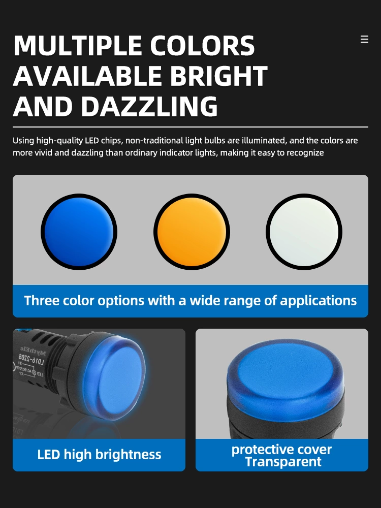 LED light AD16-22DS high brightness indicator and Push-button switch control start stop self-reset XB2-BA31/42/BD33/21 emergency stop knob Flat knob