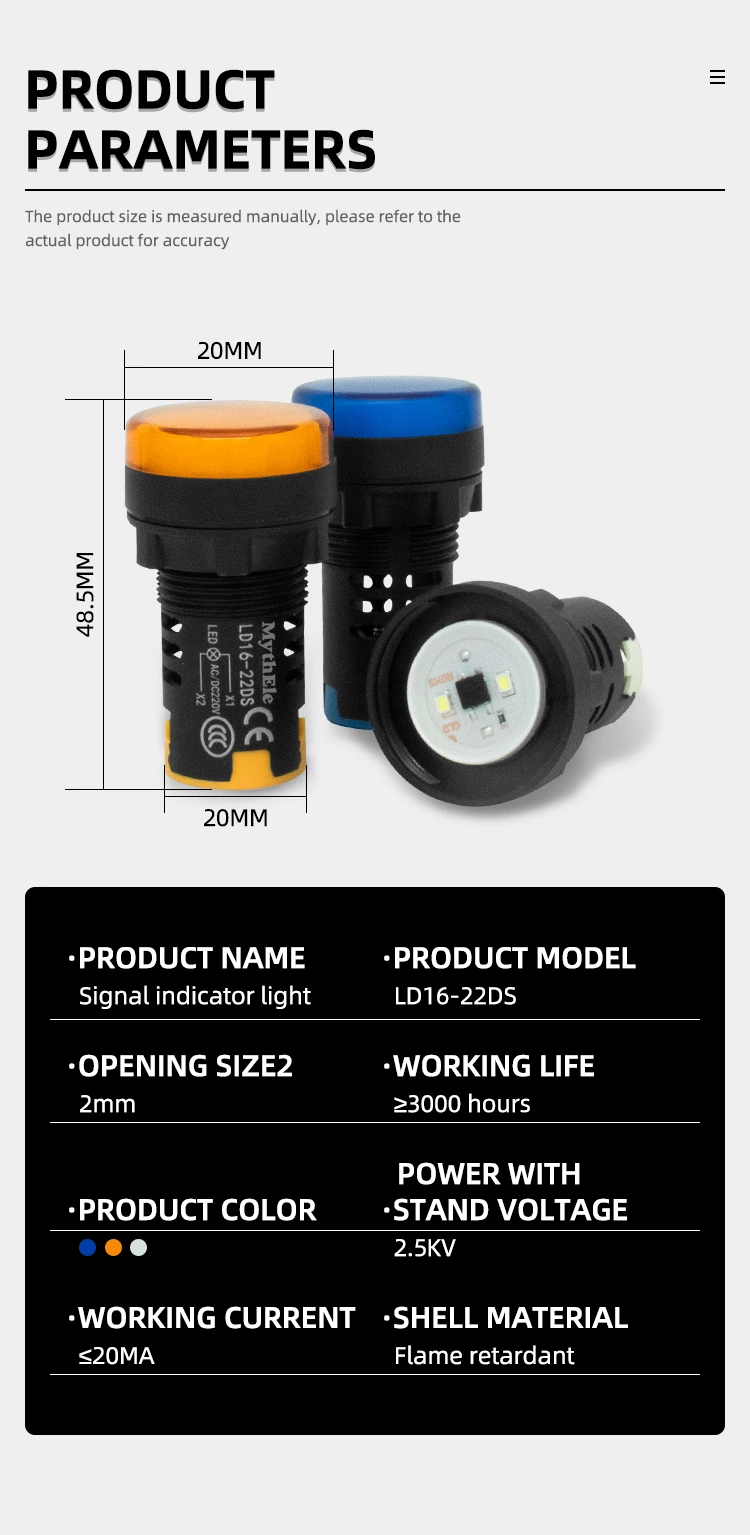 LED light AD16-22DS high brightness indicator and Push-button switch control start stop self-reset XB2-BA31/42/BD33/21 emergency stop knob Flat knob
