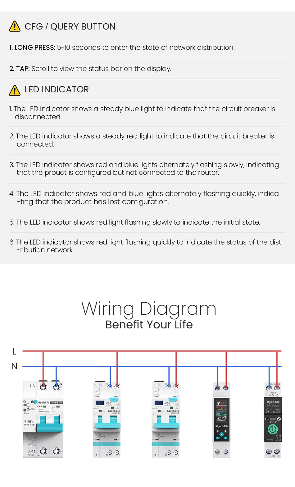 MYZCB-40 WiFi RCBO Smart Circuit Breaker